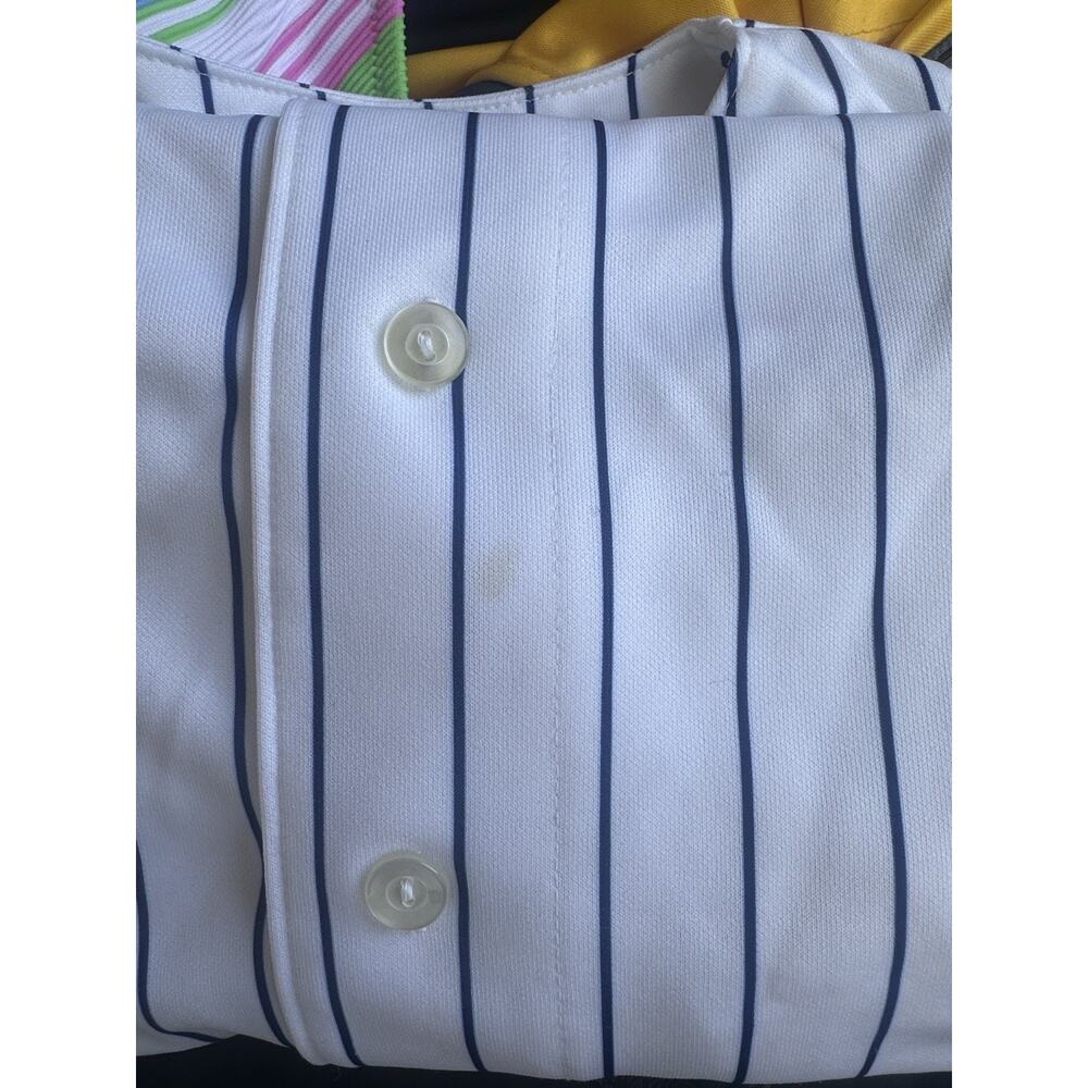 Majestic Chicago Cubs Ron Santo #10 Pinstripe Jersey Hall of Fame 2012 Men’s XL - Picture 11 of 11